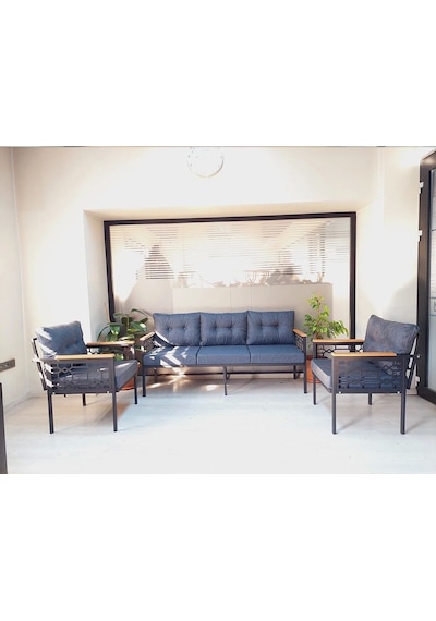 İnci Balkon-bahçe-kafe-çay Seti-koltuk Oturma Takımı-oturma Grubu Çstakımlazer Mavi