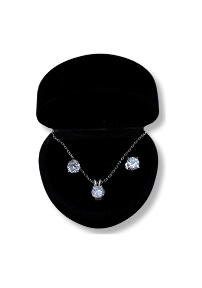Oya Silver Zirkon Tektaş Gümüş Set&takım