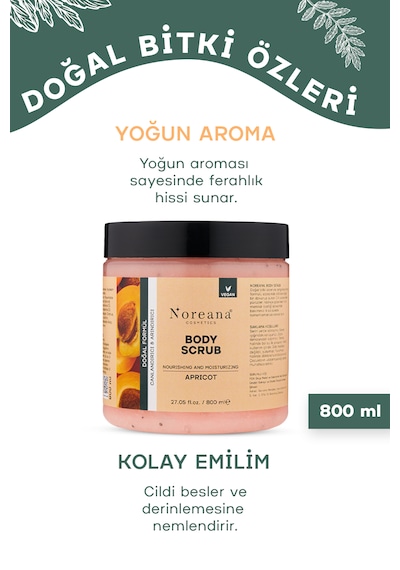 Kayısı Aromalı Vegan Body Scrub Peeling 800 Ml