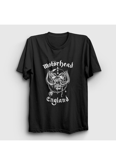 Presmono Unisex England Motörhead T-shirt Siyah