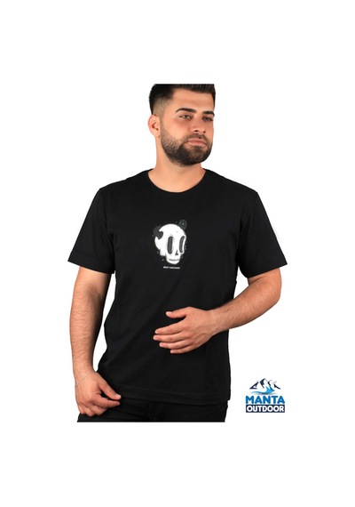 Manta MNT 2307-1 Kuru Kafa Baskılı Erkek T-Shirt-23622 - Siyah