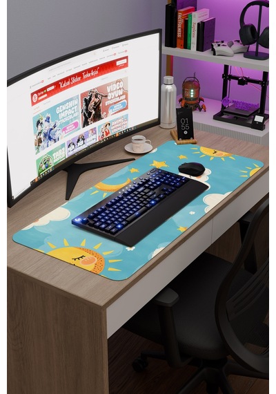 Çocuk Kaymaz Dikişli Kauçuk Oyuncu Mousepad V5 - 90x40 Xxl Gaming Mouse Pad Fare Altlığı