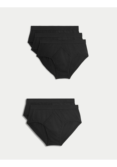 Marks & Spencer 5 Li Cotton Rich Cool & Fresh Regular Fit Erkek Brief Külot Seti T14006901v Siyah