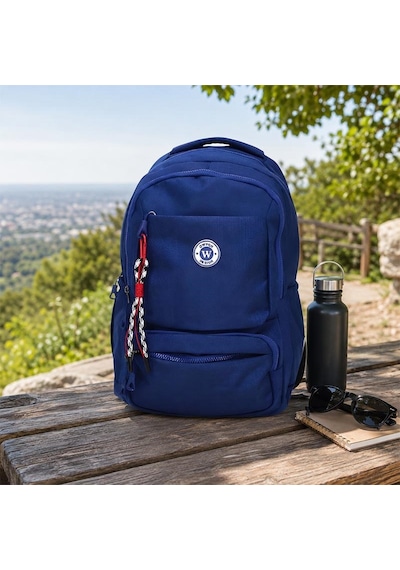 Unisex Çok Bölmeli Sırt Çantası Okul, Seyahat Ve Outdoor Kullanım Lacivert