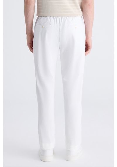 D's Damat Ds Damat Relaxed Fit Pilesiz Beyaz Diyogonal Tencel -pamuk Karışımlı Likralı Jogger Pantolon 4hc03ad05321m 801