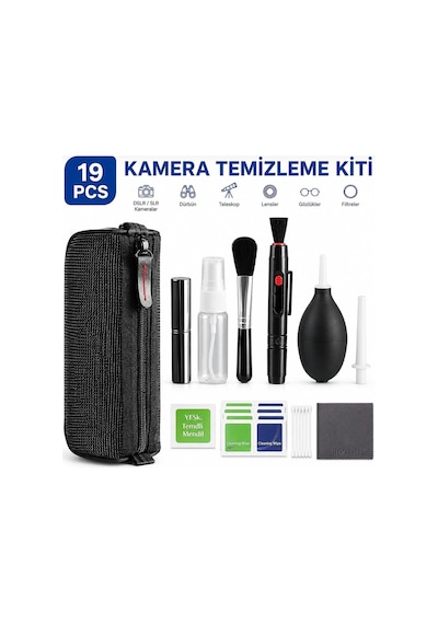 Profesyonel Kamera Lens Temizlik Seti 19 Parça Dslr Slr Aynasız Kamera, Dürbün, Teleskop Ve Optik Lens Temizleme K
