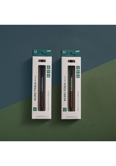 Mitsubishi Pencil Kurutoga Wood 0.5mm Forest Green Yeşil