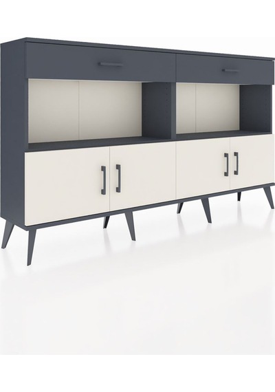 Arges Konsol 2 Raflı 2 Çekmeceli 4 Kapaklı 176x30x99 Antrasit-aytaşı/antrasit Aytası/antrasıt - Antrasıt Arges Konsol 2 Raflı 2 Çekmeceli 4 Kapaklı 176x30x99 Antrasit-aytaşı/antrasit Aytası/antrasıt - Antrasıt