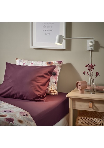 Ikea Ullvıde 1 Tek Kişilik Çarşaf 90 X 200 Cm Koyu Bordo
