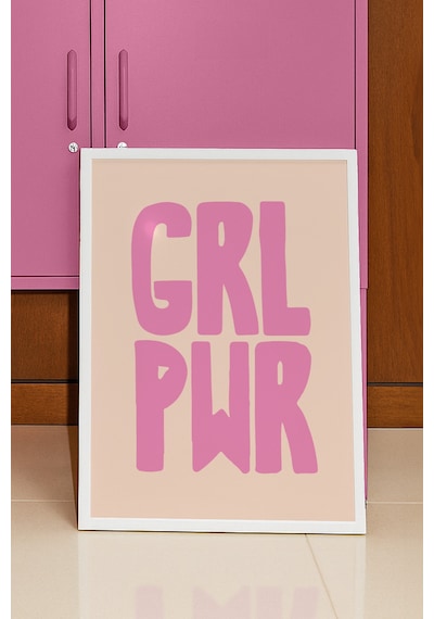 Girl Power Dekoratif Poster Tablo Beyaz Çerçeveli