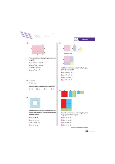 8. Sınıf LGS Matematik Sınav KoçU PEKİŞTİRME&PERFORMANS Soru BAN