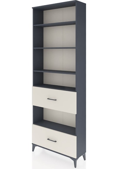 Arges Dolap 5 Raflı 2 Çekmeceli 88x30x243 Antrasit-aytaşı Antrasit