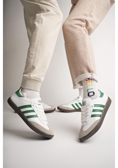 Muggo Jabbar Unisex Ortopedik Günlük Garantili Bağcıklı Yürüyüş Koşu Sneaker Spor Ayakkabı Yeşil