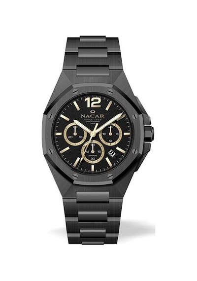 Nacar Nc08-29430493-bbcm Quartz Çelik Siyah 42 Mm Erkek Kol Saati