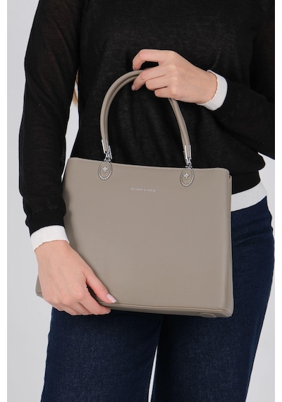 Silver Polo Sp1234 Kadın El Çantası Cilt Vizon-vizon