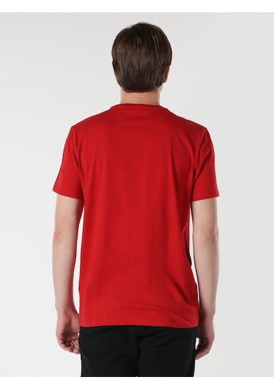 Colin'S Regular Fit Bisiklet Yaka Baskılı Kırmızı Erkek Kısa Kol Tişört Cl1062678_Q1.V1_Red