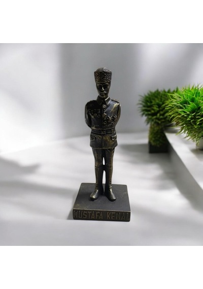 Mustafa Kemal Yazılı Atatürk Büstü - Bronz Görünümlü - Özel Tasarım Atatürk Biblosu