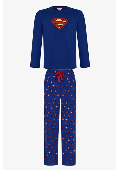 Penti Erkek Superman Ekoseli Pantolon Uzun Kollu Pijama Takımı Çok Renkli