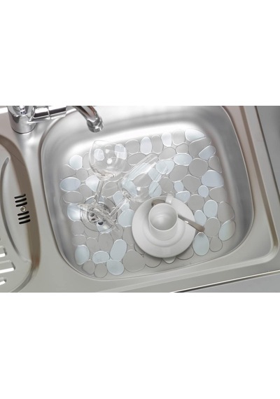 Wenko 2003010100 Lavabo Altlığı Stone Şeffaf, Plastik, Şeffaf,50 X 40 X 25 Cm Diğer