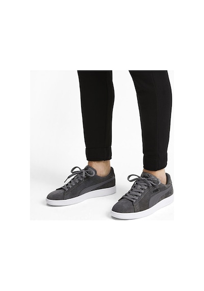 Puma Smash v2 Erkek Günlük Spor Ayakkabı 364989-32 Gri-Beyaz Gri - Beyaz