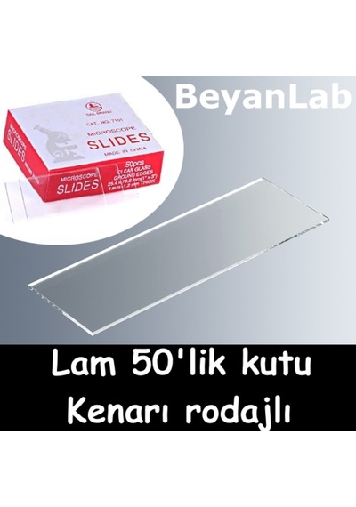 Slides Lam Kenarı Rodajlı 50'lik Kutu – Mikroskop Slayt Düz