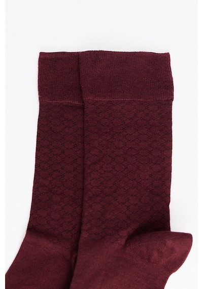 AC&Co / Altınyıldız Classics Erkek Bordo Sıyah Desenli Tekli Çorap Bordo Sıyah