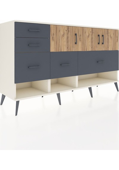 Hyperion Konsol 3 Raflı 5 Çekmeceli 3 Kapaklı 176x44x99 Aytaşı-ça Aytaşı-çam/antrasit Hyperion Konsol 3 Raflı 5 Çekmeceli 3 Kapaklı 176x44x99 Aytaşı-ça Aytaşı-çam/antrasit