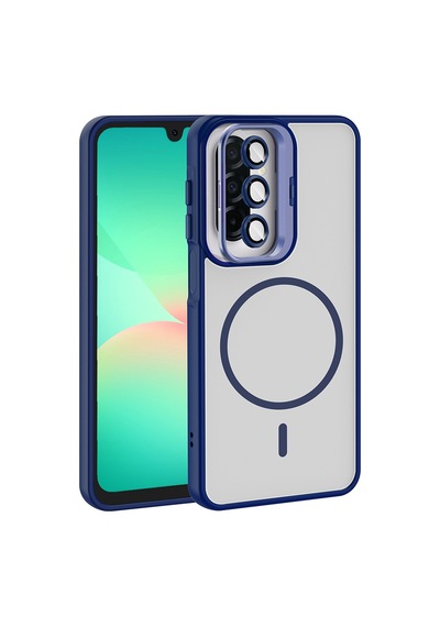 Zore Galaxy Uyumlu A17 Kılıf Standlı Ve Kamera Lens Hediyeli Ogaa Etro Kapak - Lacivert