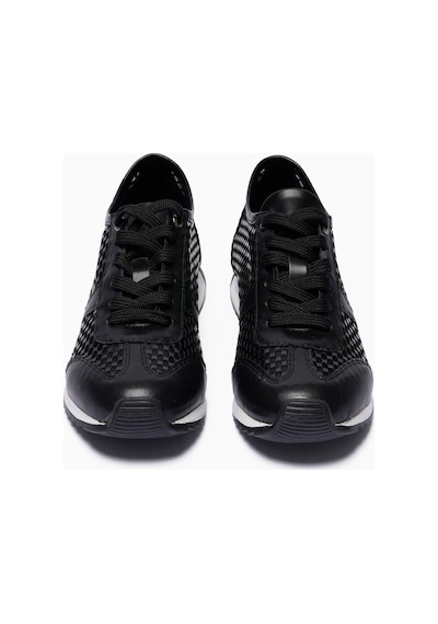 Mubiano Kadın Sneaker File Pullu Detaylı Rahat Günlük Spor Ayakkabı Belina Siyah Siyah
