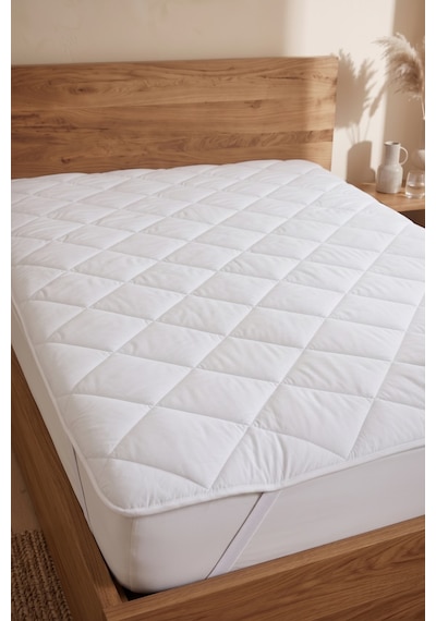 Riss Tekstil %100 Merinos Kuzu Yünü Yatak Pedi, Yatak Koruyucu, Yatak Alezi Beyaz 100 x 200