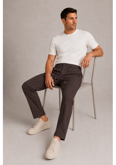 Danger Erkek Beli Lastikli Comfort Fit Pantolon Kahverengi 0170ddngr