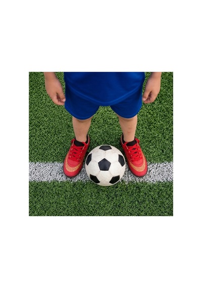 Çocuk Halı Saha Futbol Ayakkabısı Hafif, Kaymaz Tabanlı, Bağcıklı Kramponsuz Spor Ayakkabı Kırmızı