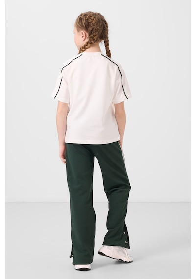 Tommylife Ekru-çam Yeşil O Yaka Baskılı Geniş Paça Çıt Çıt Detaylı Kız Çocuk Palazzo Eşofman Takım - 75172 Ekru/çam Yeşil Ekru - Çam Yeşil