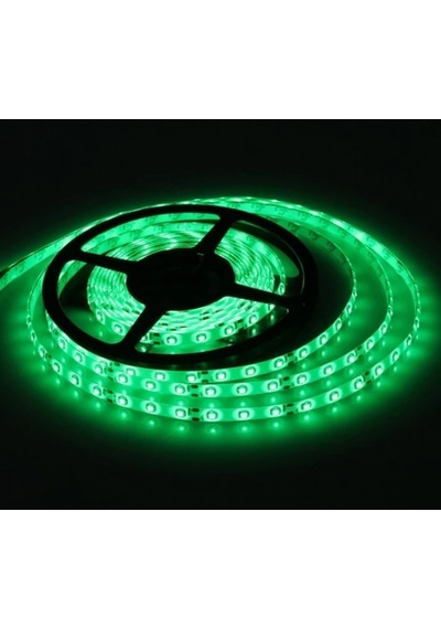 12 Volt 3 Çipli 5050 Dış Mekan IP65 Yeşil Şerit Led M/60 Led 5 Metre