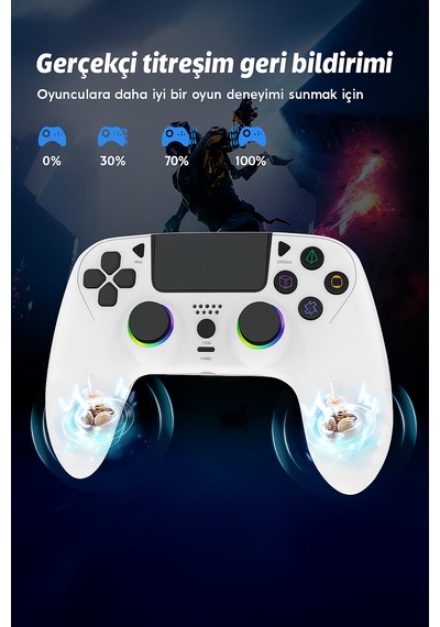 Ps-4 Oyun Kumandası Ps-4/slim/pro/pc /rgb-led/ext/audio Jakı