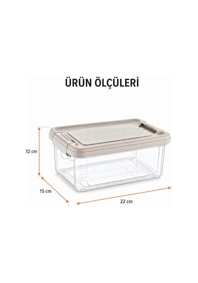 ' Li Kapaklı Saklama Kutusu Seti 10 Litre Turuncu-taşınabilir Kulplu Dolap Içi Düzenleyici Çok Amaçlı Organizer Diğer