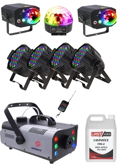 Quenlite Sahne Işık Sistemi Start Paket-2 Top Küre Led Par Lazer