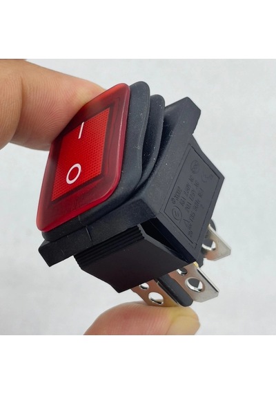 Ic-104w Geniş Körüklü Işıklı Anahtar On-off 4p Kırmızı