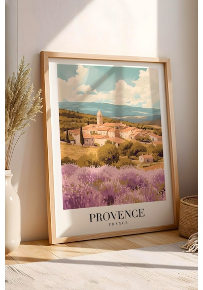 Provence France Vintage Seyahat Posteri Çerçeveli Tablo - Premium Lavanta Tarlası Elit Duvar Dekoru Kayın Provence France Vintage Seyahat Posteri Çerçeveli Tablo - Premium Lavanta Tarlası Elit Duvar Dekoru Kayın
