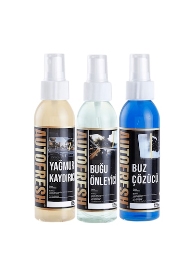 Kışlık 3'lü Oto Bakım Sprey Set Buğu Önleyici Buz Cözücü Yağmur Kaydırıcı 3x125ml