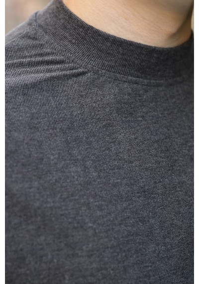 Madmext Antrasit Yarım Balıkçı Yaka Slim Fit Erkek Sweatshirt E7202