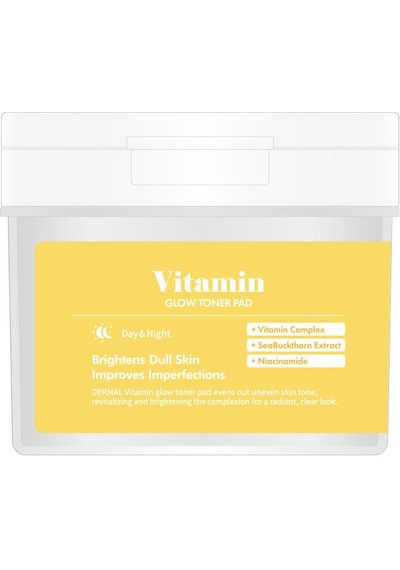 Dermal Vitamin Glow Toner Pad 120 Li Cilt Aydınlatıcı Ve Vitamin Kompleksli Tonik Ped 180 Ml