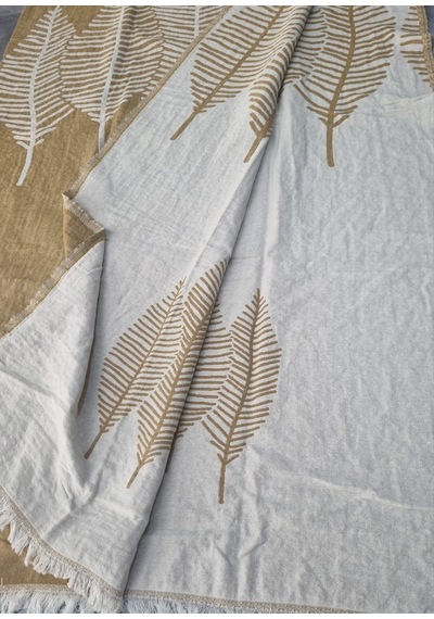 Müslin Pmuklu Çift Taraflı Kullanım 220 X 240cm Çift Kişilik Pike Camel