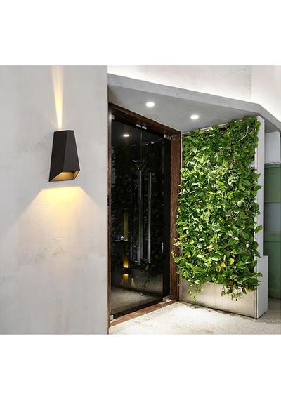 Elektrikle Çalışır, 6 Watt, 3200 Kelvin Sarı Işık Ledli İç Ve Dış Mekan Led Aplik, Çift Yönlü Aplik Siyah