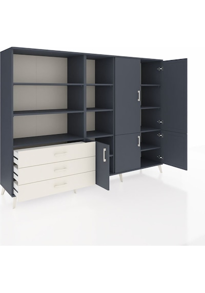 Hyperion Dolap 11 Raflı 3 Çekmeceli 5 Kapaklı 220x44x163 Antrasit Antrasit-antrasit/aytaşı Hyperion Dolap 11 Raflı 3 Çekmeceli 5 Kapaklı 220x44x163 Antrasit Antrasit-antrasit/aytaşı