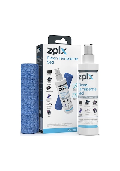 Ekran Temizleme Seti 250ml + Temizleme Bezi Lcd, Led, Ekran, Laptop, Tablet, Bilgisayar, Televi
