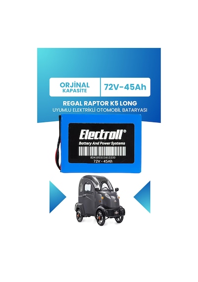 Regal Raptor K5 Long Uyumlu Batarya Lifepo4 72v 45ah