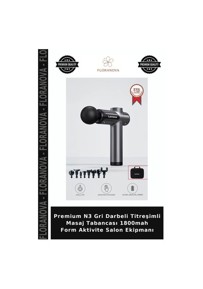 Premium N3 Gri Darbeli Titreşimli Masaj Tabancası 1800mah Form Aktivite Salon Ekipmanı