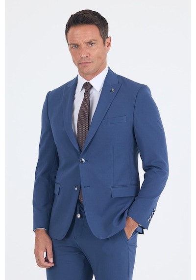 İmza Lacivert Kırlangıç Yaka Kelebek Astar 6 Drop Slim Fit Beli Lastikli Takım Elbise 1001250176 Lacivert