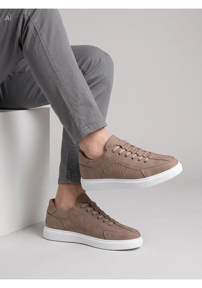 Dropland Hakiki Deri Erkek Kum Rengi Casual Sneaker Günlük Ayakkabı